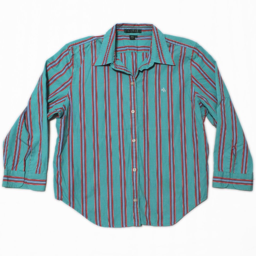 Lauren Ralph Lauren Striped Button Down Top - Picture 1 of 8
